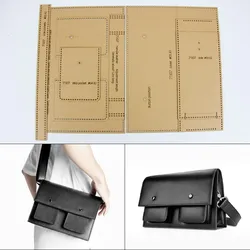YOMDID Shoulder Bags Man Leather Craft Template DIY Bag Making Leather Stencils Paper Molds Practical Handcraft Leather Tools