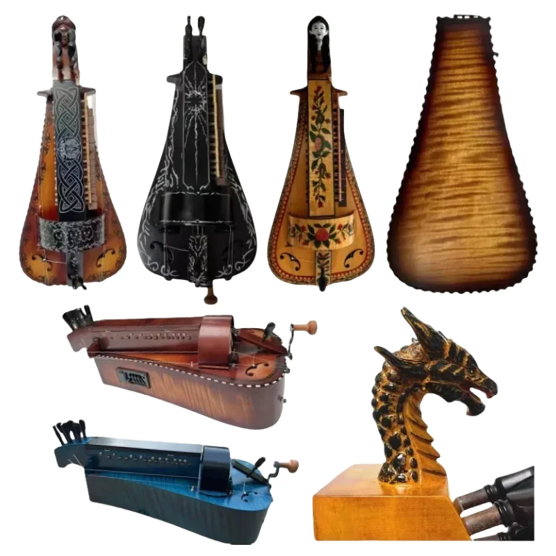 6 strings 24 keys Hand Made Hurdy Gurdy,Whole nice-looking Maple wood,free case