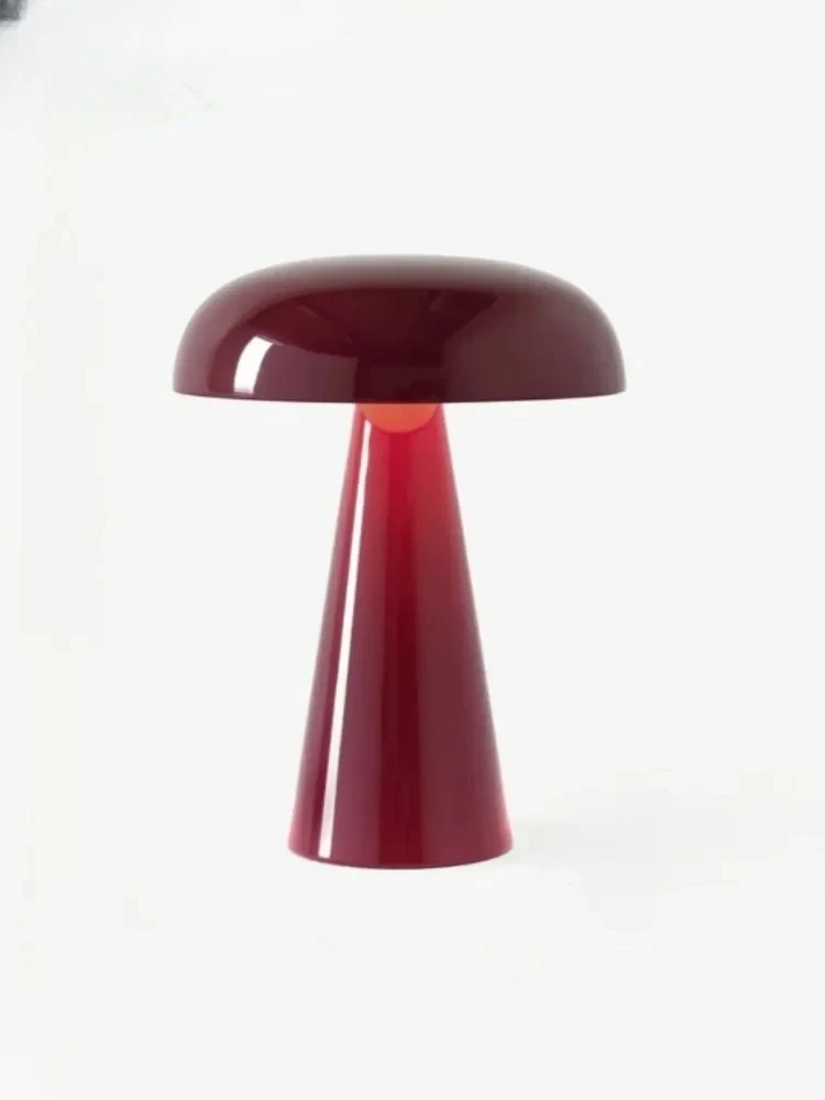

Danish Designer Bar Rechargeable Mushroom Table Lamp Touch Switch Nordic Minimalist Medieval Bauhaus Bedside Desk Lights LED