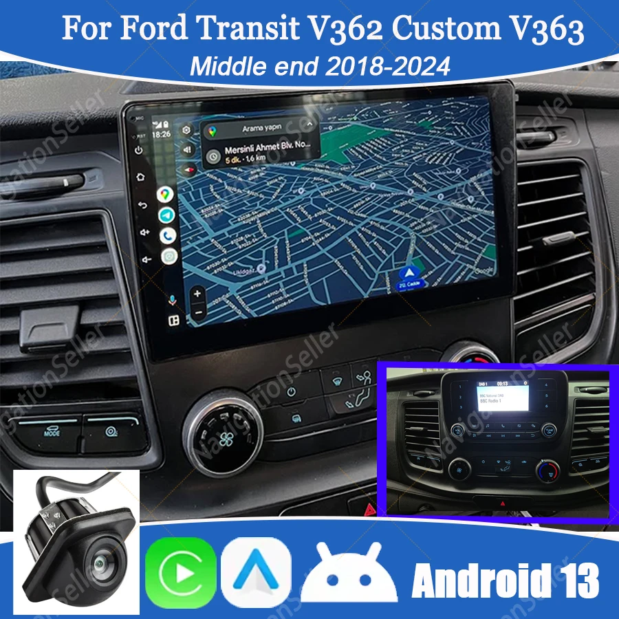 

Android Radio Carplay For For Ford Transit Connect Custom 300 350 2019-2024 Multimedia Touch Screen Head Unit Gps Navigation WIF