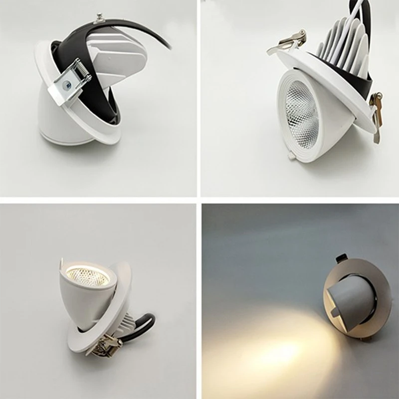 20W LED elefante tronco luce fioritura faretto COB Downlight plafoniera incorporata 360 gradi