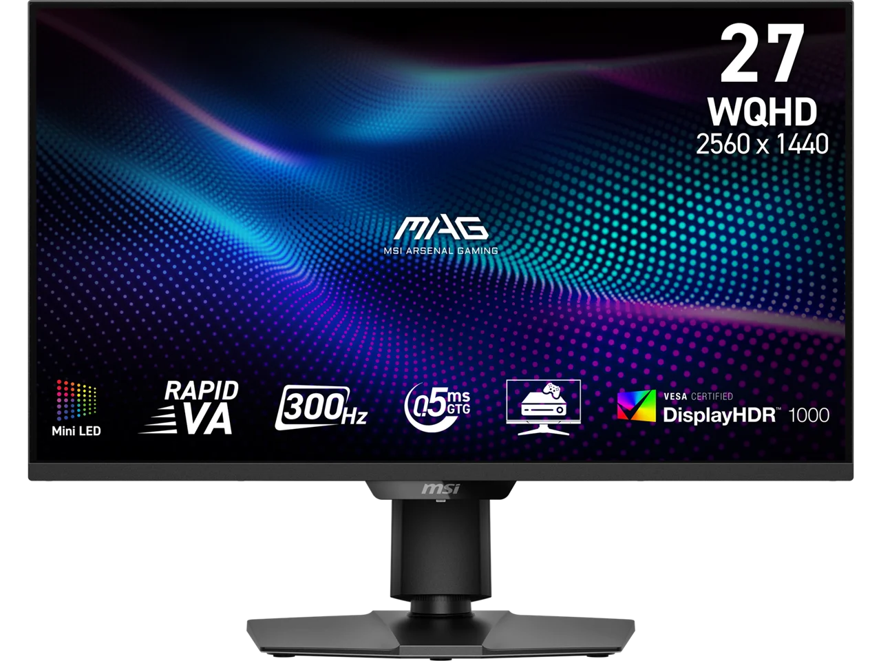 MSI 27 inch QHD 2K 1440P 300Hz Adaptive Sync 0.5ms HDR1000 Mini LED Ai vision VRR supported Gaming Computer Monitor with Height Adjustable, Swivel, Pivot & Tilt Stand MAG 274QPF X30MV