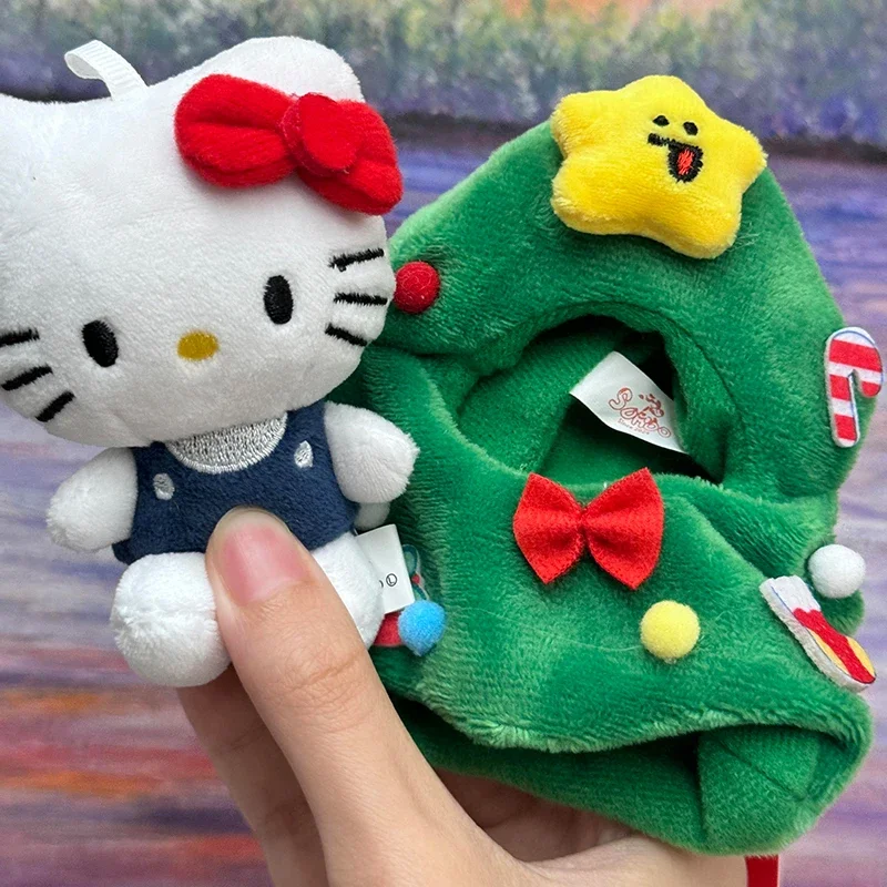 

Kawaii Christmas Tree Hellokitty Plush Keychain for Bag Backpack Pendant Car Stuffed Doll Key Ring Cute Anime Children Gifts