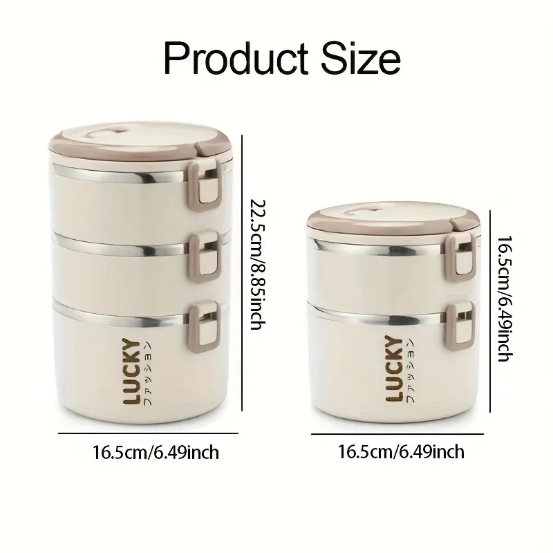 

Stainless Steel Bento Box Lunch Box, Bento Box with Thermos,Portable Insulated Food Lunch Container Set,Easy-Clean Bento Box For