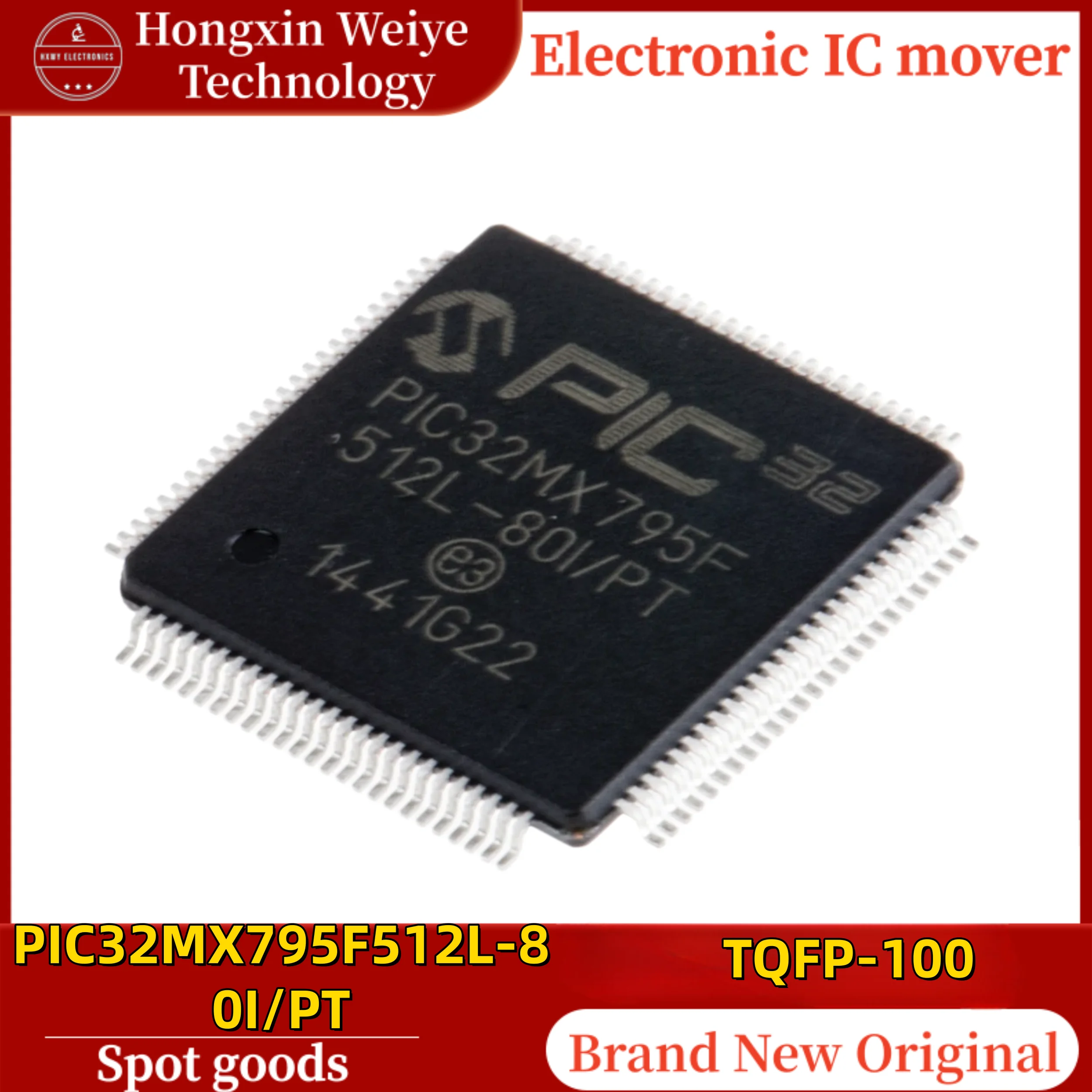 (1/5 pieces) PIC32MX795F512L-80I/PT TQFP-100 PIC32MX795F 80MHz 32-Bit 512KB Flash Microcontroller MCU IC Original Brand New In S