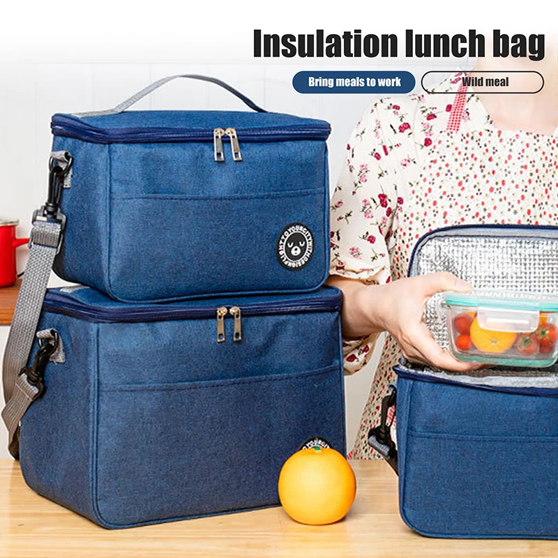 Insulated Lunch Box Men Women Travel Portable Camping Picnic Bag Cold Food Cooler Thermal Bag Kids Insulated Case With Strap