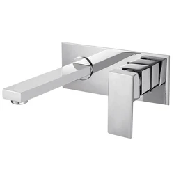 LANGYO Into the Wall Washbasin Water Tap Three Piece Set Flush Faucet Bathroom Cabinet Basin Mixer BR-320