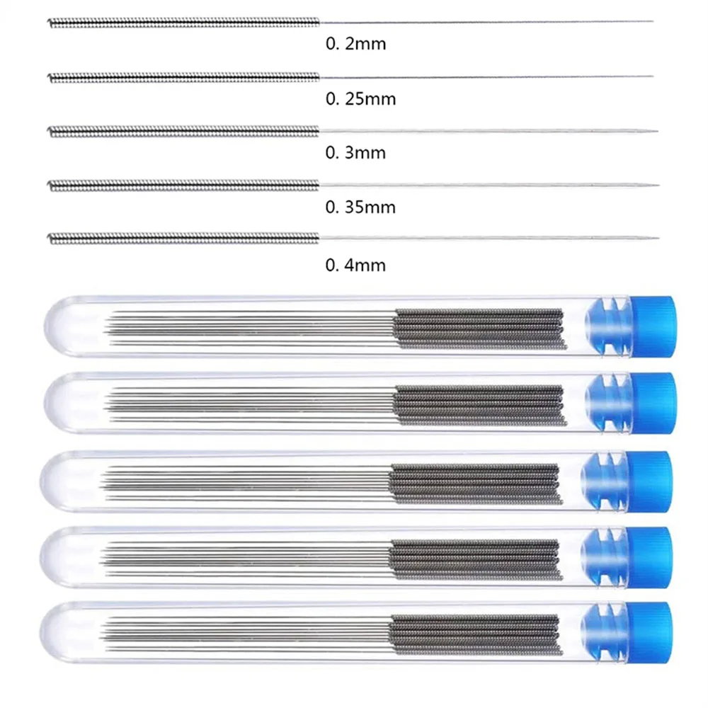 50 Pcs 3D Printer Stainless Steel Nozzle Cleaning Needles Tool 0.15mm 0.2mm 0.25mm 0.3mm 0.35mm 0.4mm Drill For V6 MK8 Nozzle