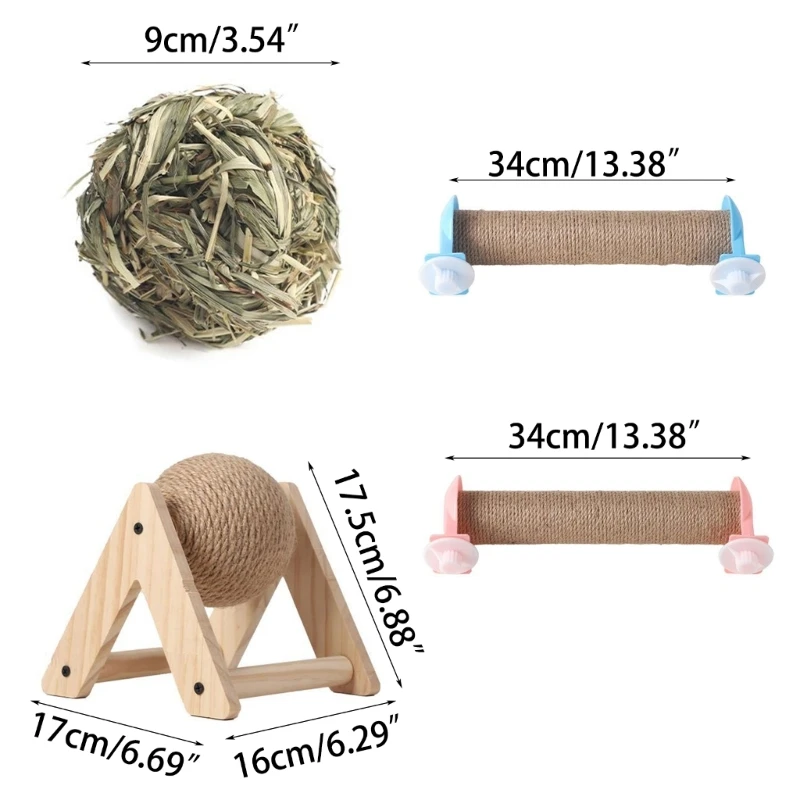 🐰 Keep your little companion busy and entertained! This Sisal Hemp Chew & Scratching Toy is a fun 5