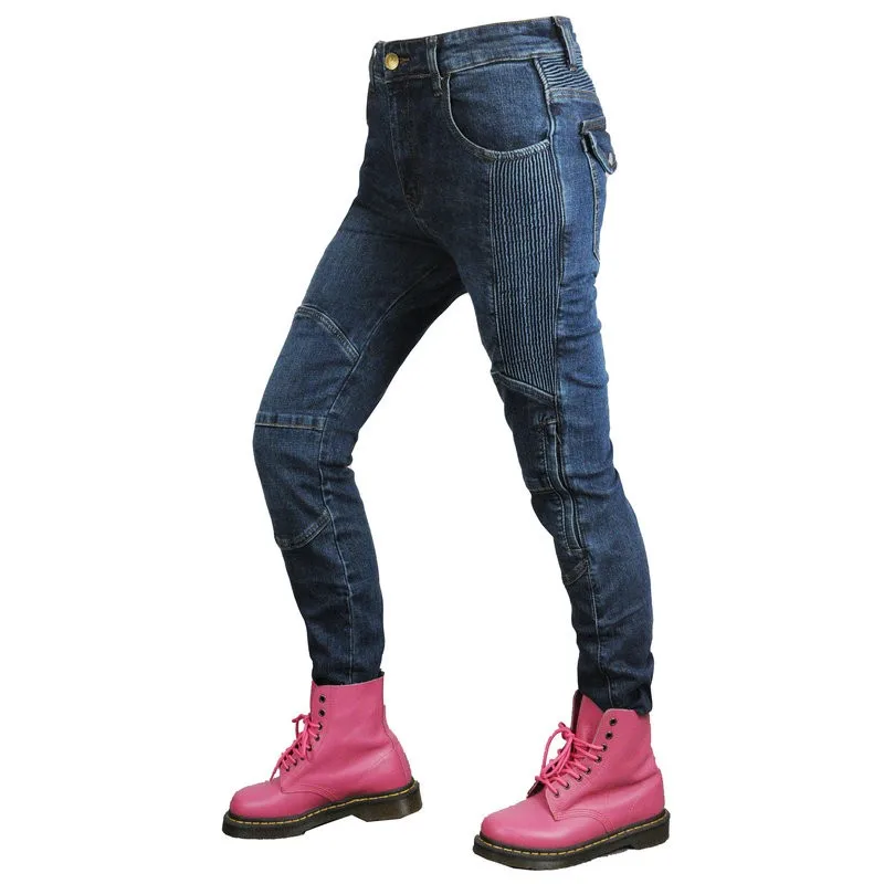 Volero Motorcycle Wear-Resistant Riding Pants High Elasticity Motocross Protection Jeans Female Knight Slim Casual Trousers