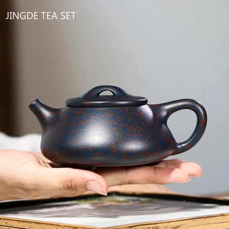 Boutique Yixing Purple Clay Teapot Master Handmade Stone Scoop Tea Pot Home Filter Beauty Kettle Customized Zisha Tea Set 200ml