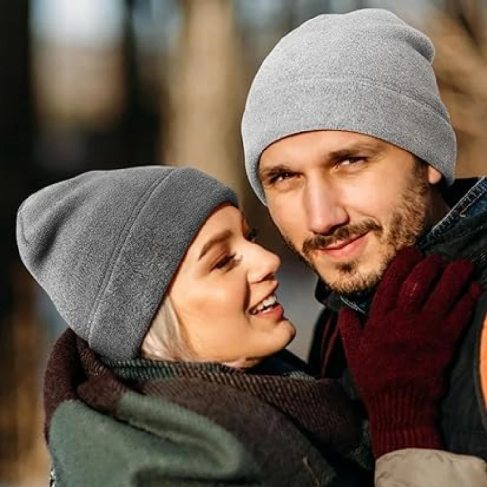 1pc Winter Warm Skull Cap Soft Fleece Beanie Hat Outdoor Sports Thick Windproof Watch Cap Skiing Warmth Colored for Men Women image 4