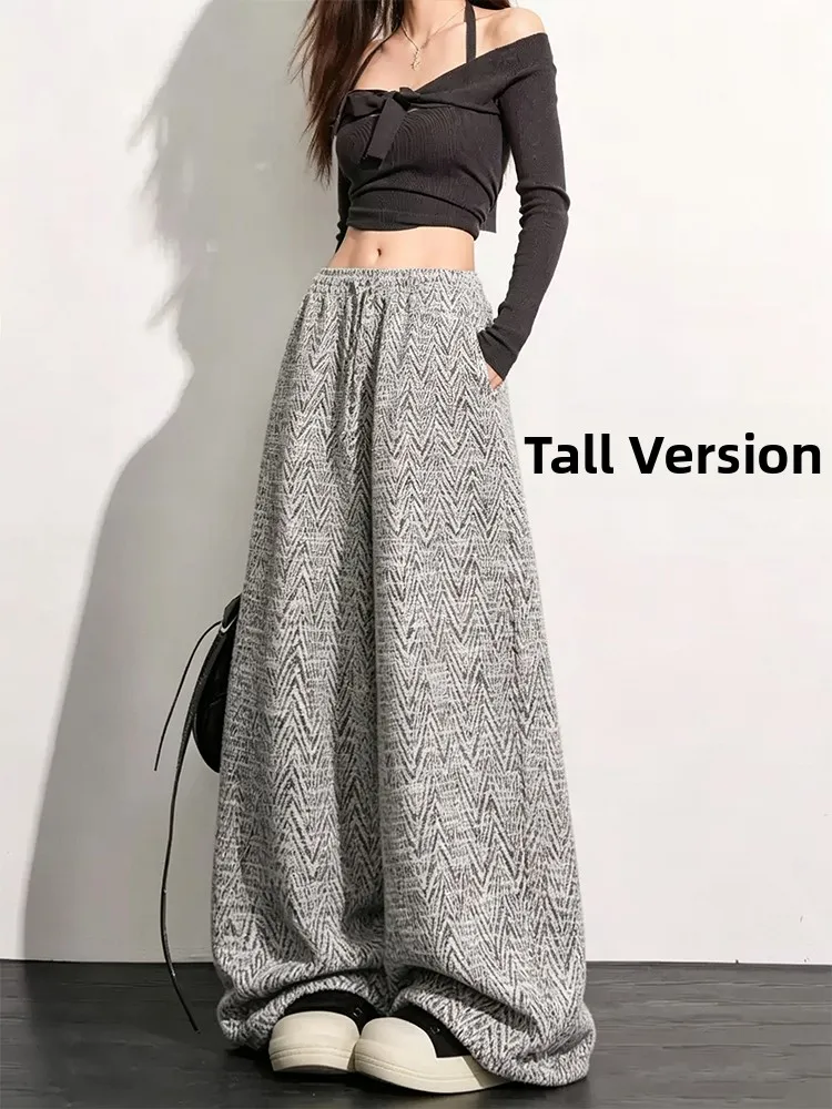 Loose Drapey Wide Leg Pants Luxury Style High Waist Trousers for Women Autumn Winter New Arrival Floor Length Casual Pants