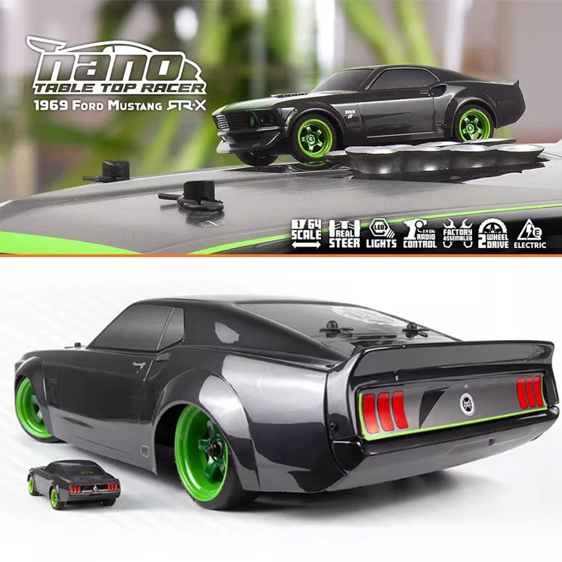 

New HPI Nano TTR 160980 Rc Car 1/64 Simulation Ford Mustang Mini Electric LED Remote Control Car RTR Toys Cars Holiday Gifts