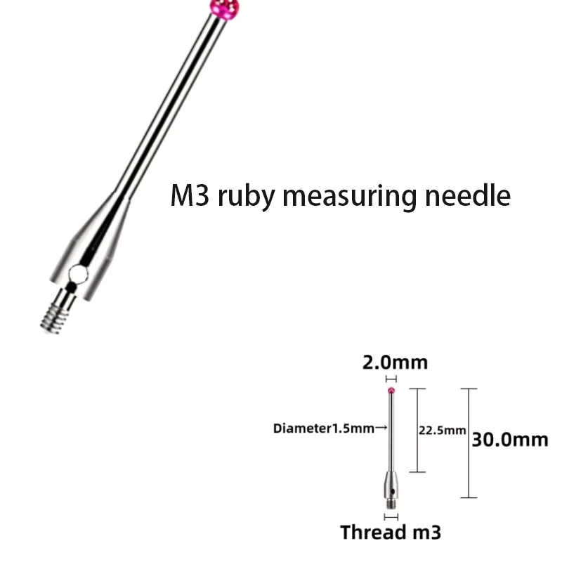 Three coordinate M3 ruby measuring needle, 3D measuring head CNC machine tool instrument accessories