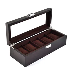 Multiple Materials 2/3/4/5/6 Slots Luxury PU Leather Watch Box Wooden High Grade Paint Wood Watch Storage Case