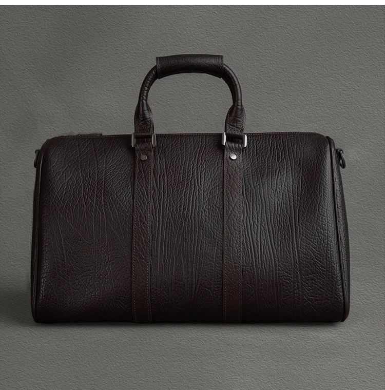 Vintage Designer handgemachte echtes Leder Herren Reisetasche Outdoor Fitness Luxus Rindsleder Damen Handtasche mit großem Fassungsvermögen – Detail 14