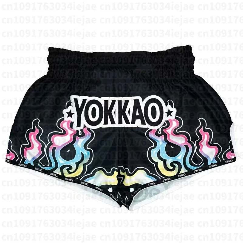 Muay Thai Shorts Men Women Kids Leopard Thai Boxing Shorts Premium Kickboxing Fight Training MMA Pants