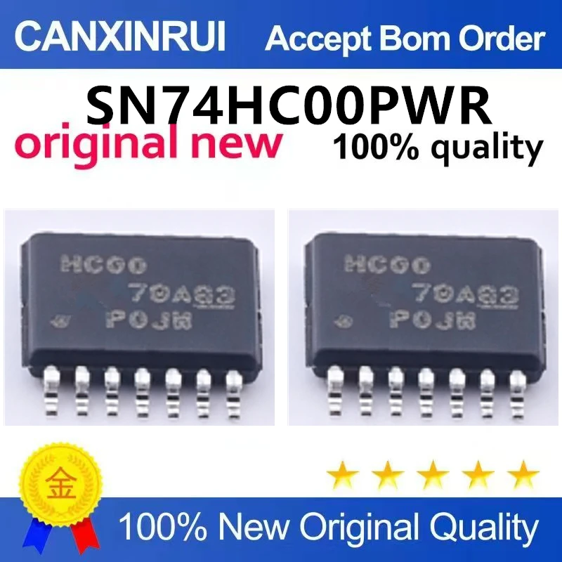 （5pcs-10pcs）Original genuine SN74HC00PWR TSSOP-14 four channel 2-input NAND gate chip with chip mounted logic