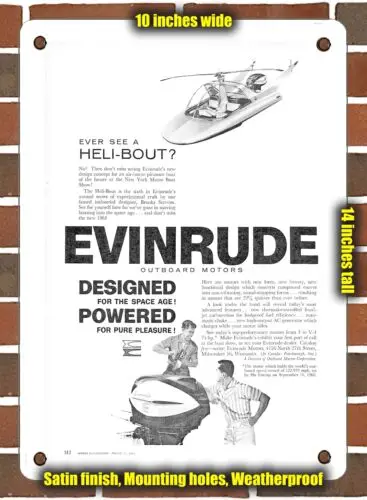 METAL SIGN - 1961 Ever See A Heli Bout Evinrude - 10x14 Inches