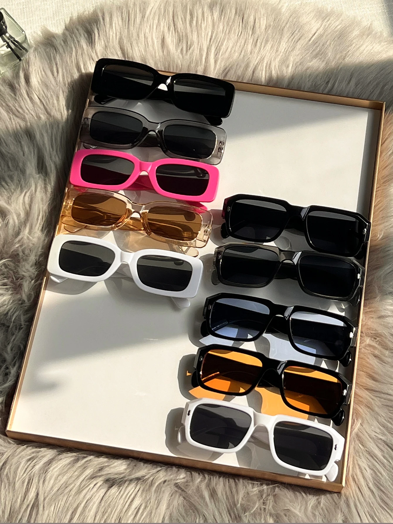 10Pcs Versatile Classic Rectangular Frame Set Glasses for Men and Women Perfect Gift for Family Friends Best Friend/Couple Style