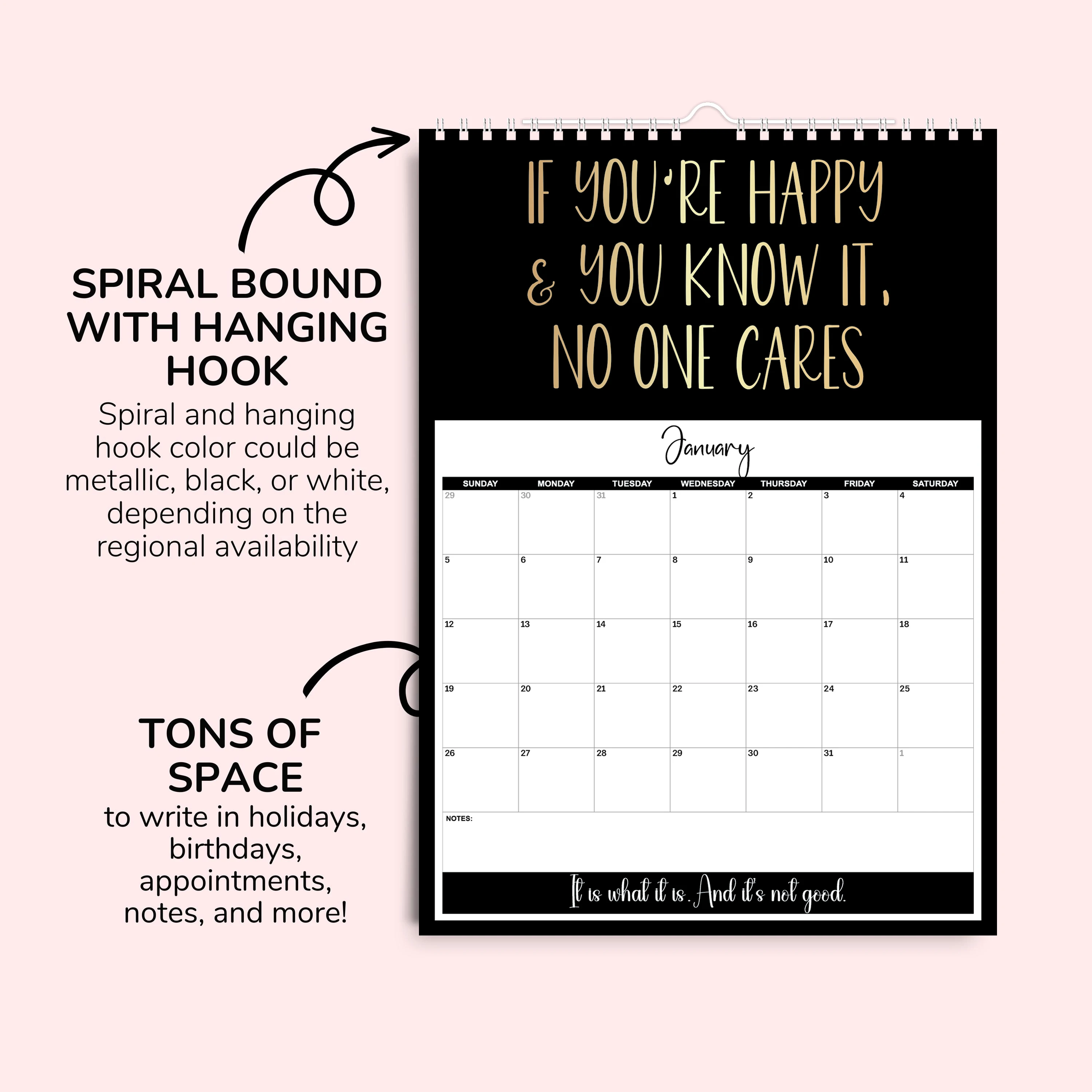 2025Anti-Motivation Sarcastic Wall Calendar - Funny Humor Text Gag Gift, Suitable For Women, Men, Best Friends & Coworkers, Chri