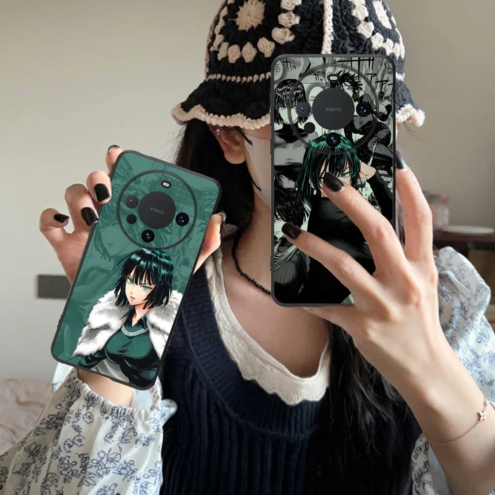 Punch Fubuki Painting Mobile Cell Phone Case for Huawei Mate 60 50 40 30 20 10 Pro Plus Lite E 5G Black Soft Phone Cover Shell