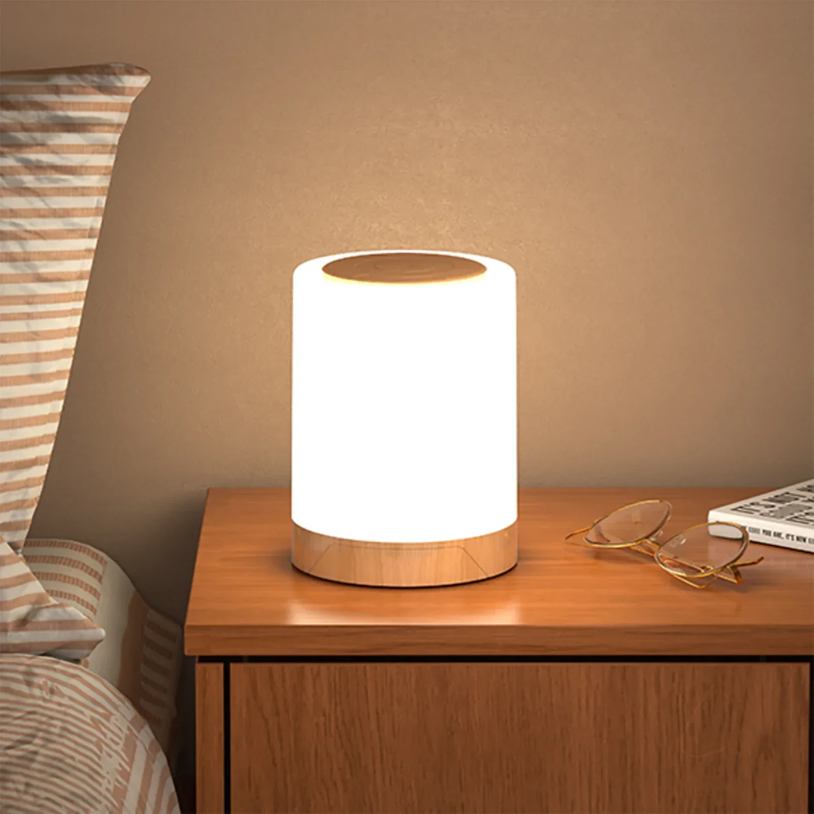 Xiaomi Touch Control Night Light USB Rechargeable Dimmable RGB Night Light Bedroom Bedside Ambient Table Lamp With Timer