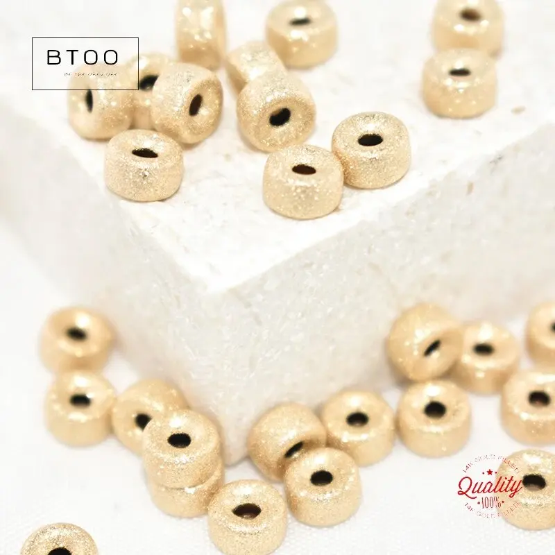 

14K Gold Filled Stardust Rondelle Beads - DIY Handmade Jewelry Accessories Gold Donut Beads Beads for Crafting Jewelry
