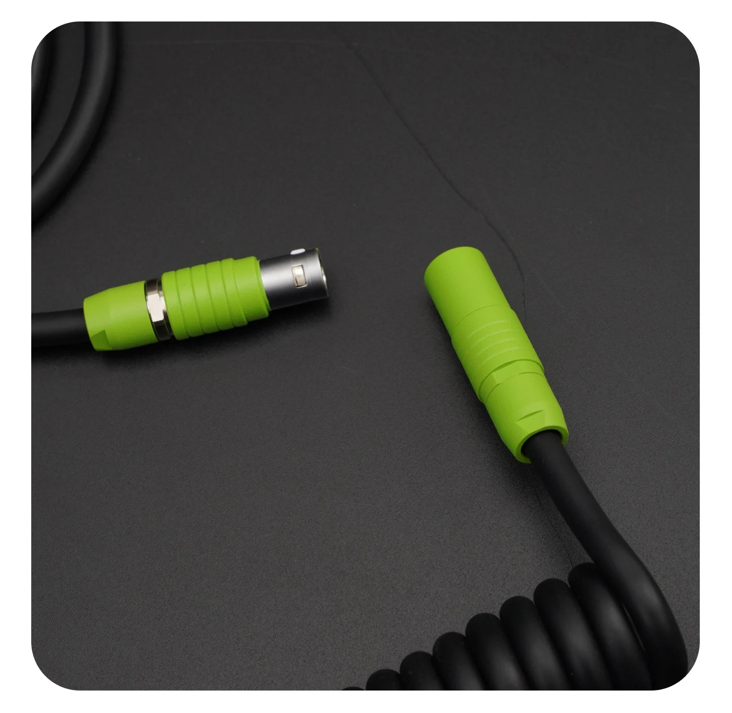 GeekBable Handmade Customized Mechanical Keyboard Data Cable Rubber Spring Rear Green Hardware Rubber Black