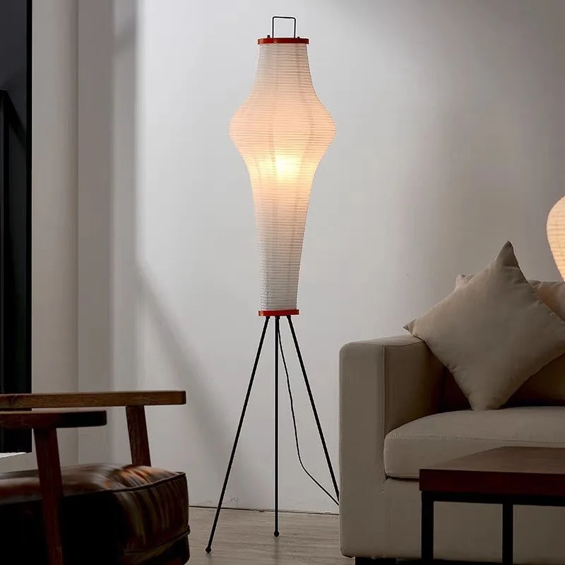 Japanese Wabi-Sabi Rice Paper Floor Lamp for Hotel Homestay, Nordic Minimalist Folding Standing Light, Warm Decor