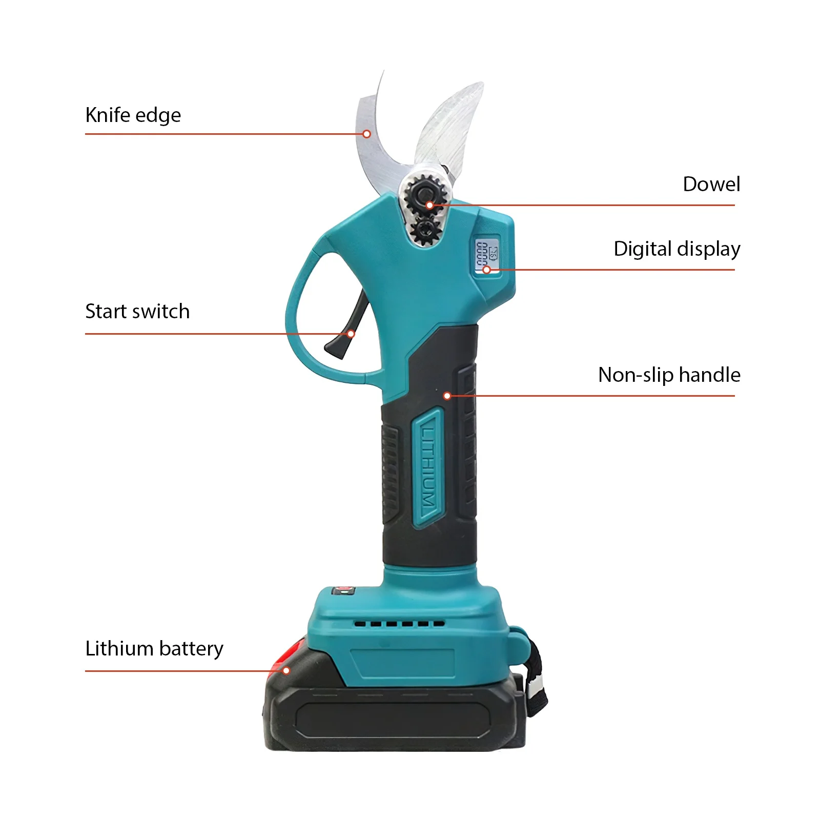 25mm Bürstenlose Elektrische Gartenschere Kabellose Elektroschere Baumastenschneider für Makita-Akkus – Detail 9