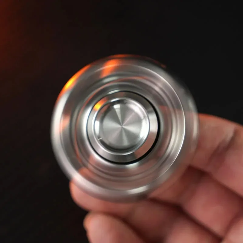 Furnace EDC Three-page Rotating Mechanical Stainless Steel Hollow Fingertip Gyroscope Decompression Desktop Toy Gift