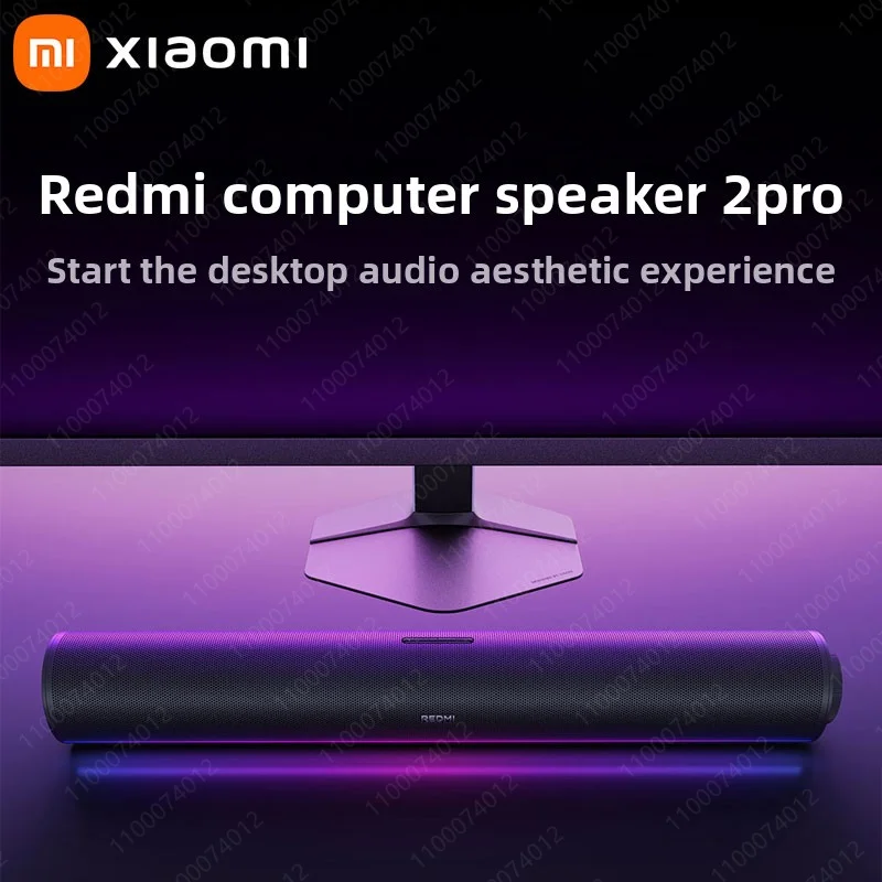 

New Xiaomi Redmi Computer Speaker 2 Pro Four-Channel Stereo RGB Ambient Light Built-in Microphone Knob Control Game Speaker Gift