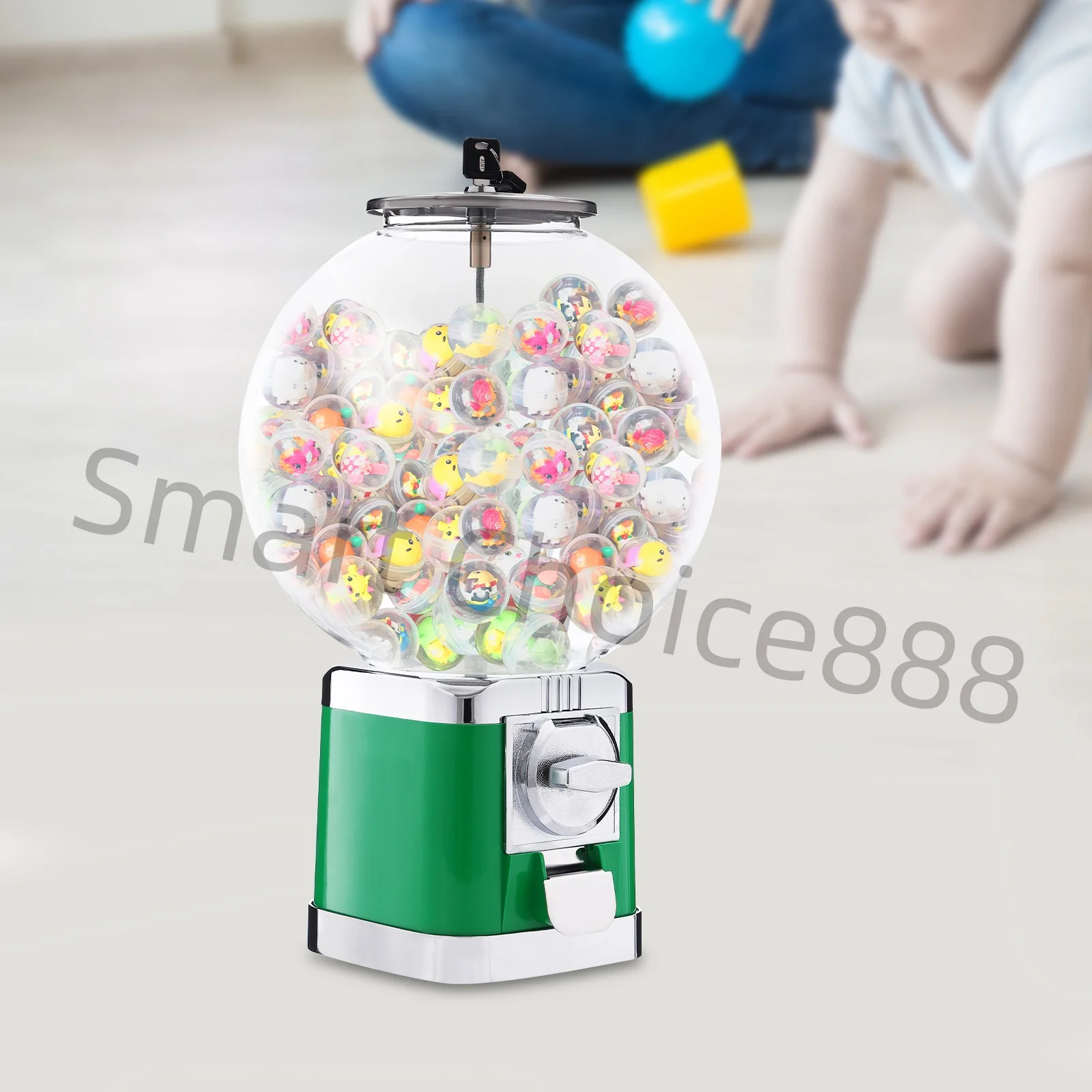 LM-202B Twister Ball Dispenser Vending Machine 500 Capacity  Dollar Coin with Security Lock Green/Red