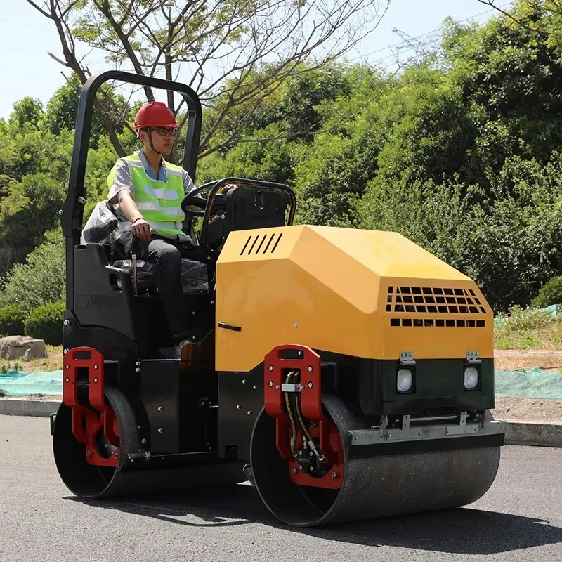 Road Roller Ride On 2Ton 3Ton Diesel Asphalt Compactor Rubber Tyre Construction Vibratory Soil Machine Equipment
