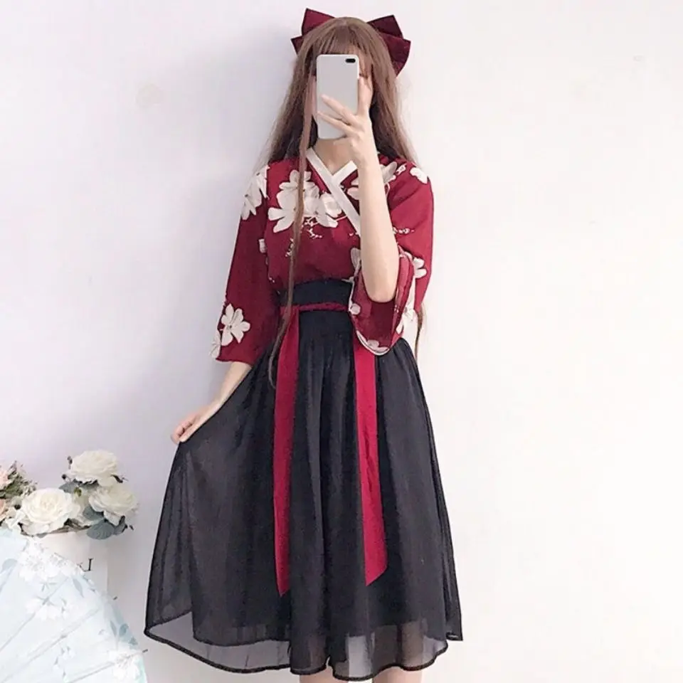 

Hanfu Han Element Ancient Chinese Style Ming Dynasty Improvement Traditional Clothing Woman Asian Dress Girl Lovely Coat Skirt