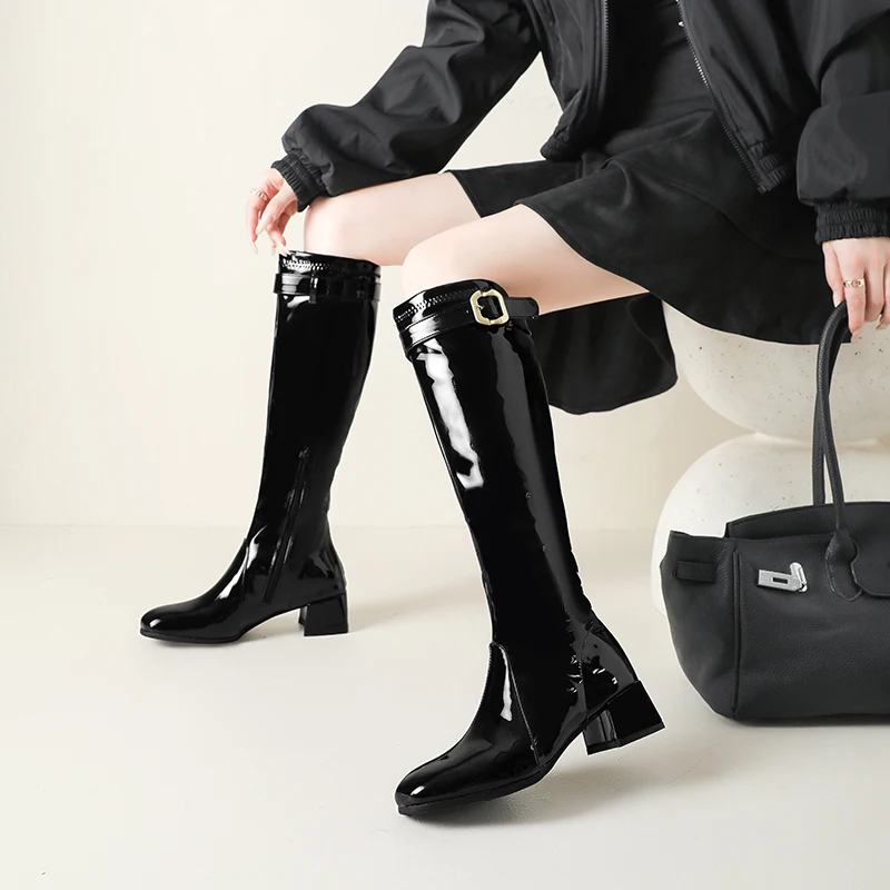 Knee High Women's Boots High Heels Designer Shoes Fashion Chunky Winter High Boots 2026 New Luxury Pumps Femme Chelsea Boots