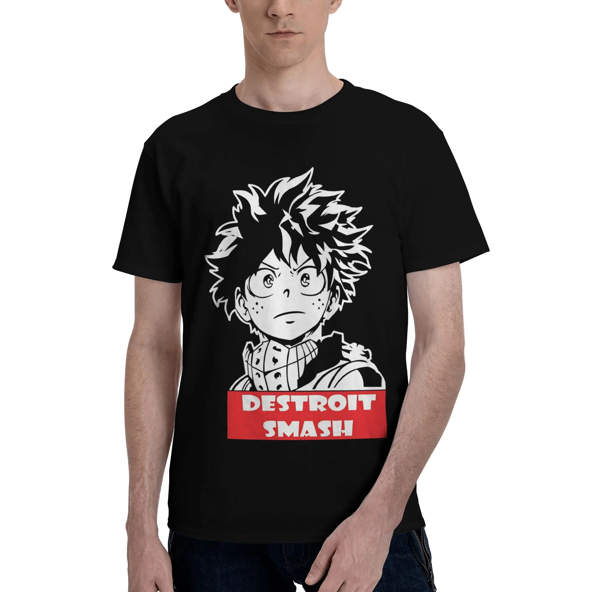 Anime Destroit Smash Herren T-Shirt Kleidung Mode T-Shirts Kurzarm Fugees Reine Baumwolle