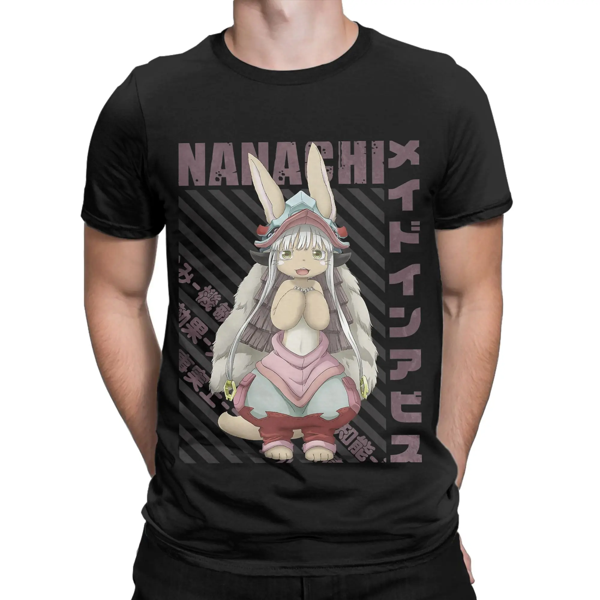 Men Made in Abyss    T Shirt Nanachi Cotton Tops Funny Short Sleeve O Neck Tee Shirt Adult T-Shirts