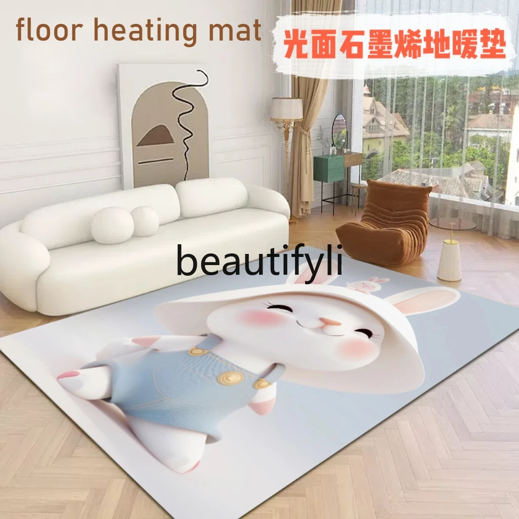 Glossy cartoon children's climbing mat graphene heating floor heating mat household  bedroom electric carpet waterproof