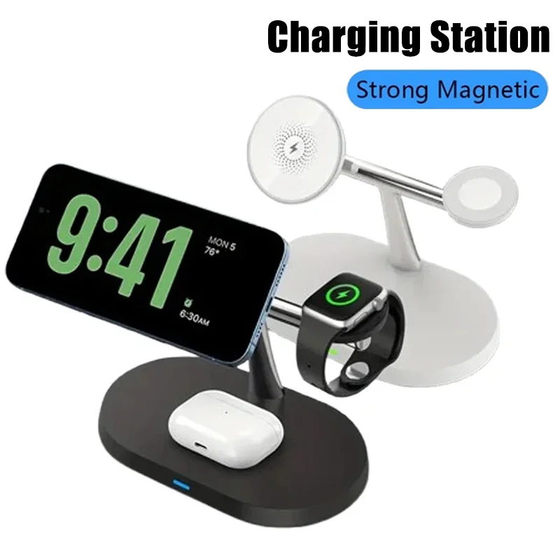 3 In 1 Opansten Magnetic Wireless Charger Stand For iPhone 17 16 15 14 13 12 Pro iWatch 10 9 Airprods 4 3 Fast Charging Station