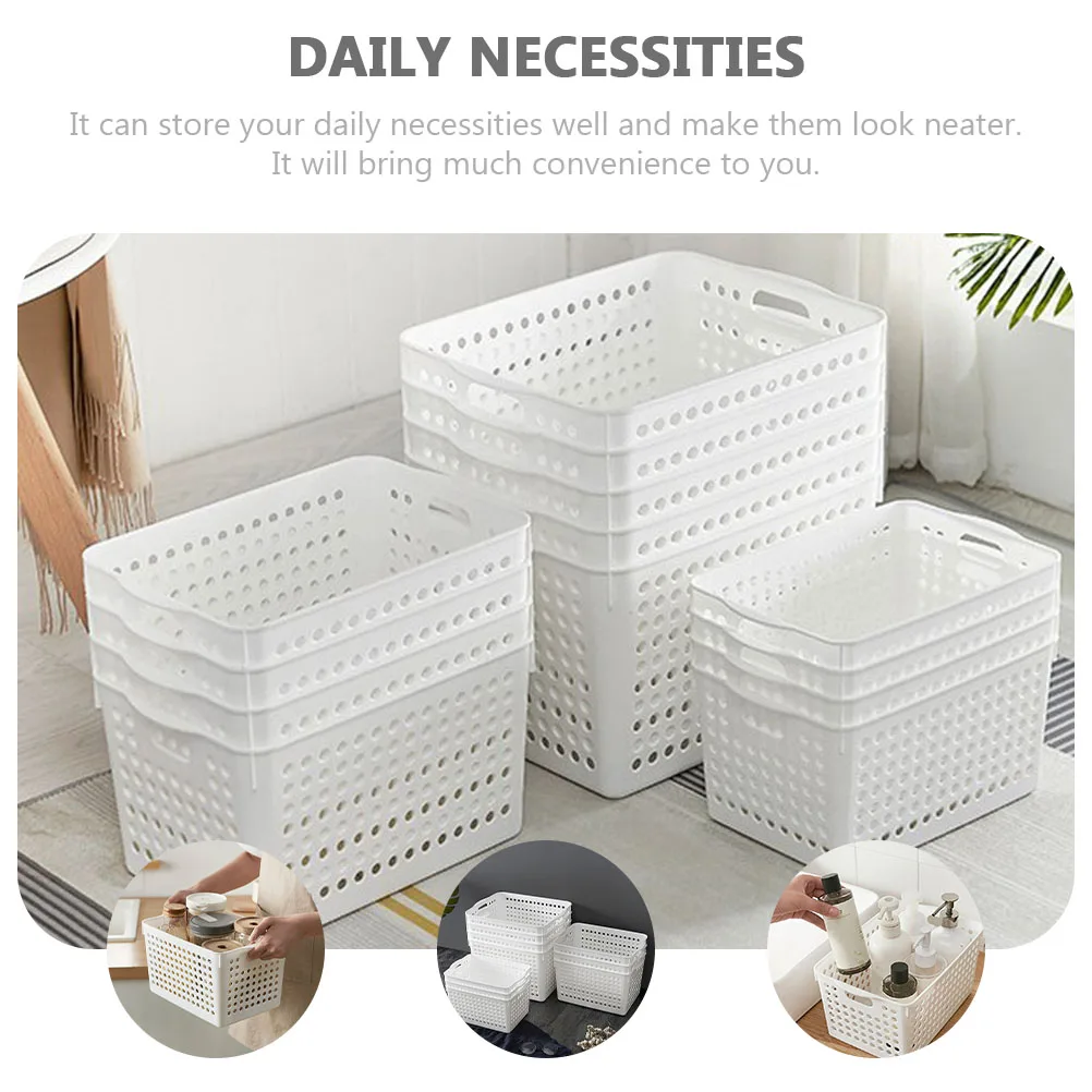 2pcs Snack File Storage Box Plastic Desktop Organizing Basket For Kitchen Cosmetics Sundries Household Supplies Home