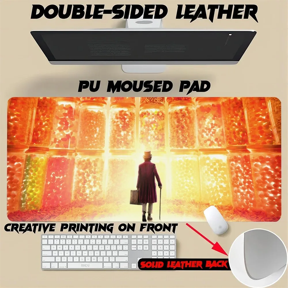 W-WONKAs Mouse Pad Gamer Mouse Pad Size For Office Mat Desk Waterproof Table Mat Gameing PU Leather Fashion XXL