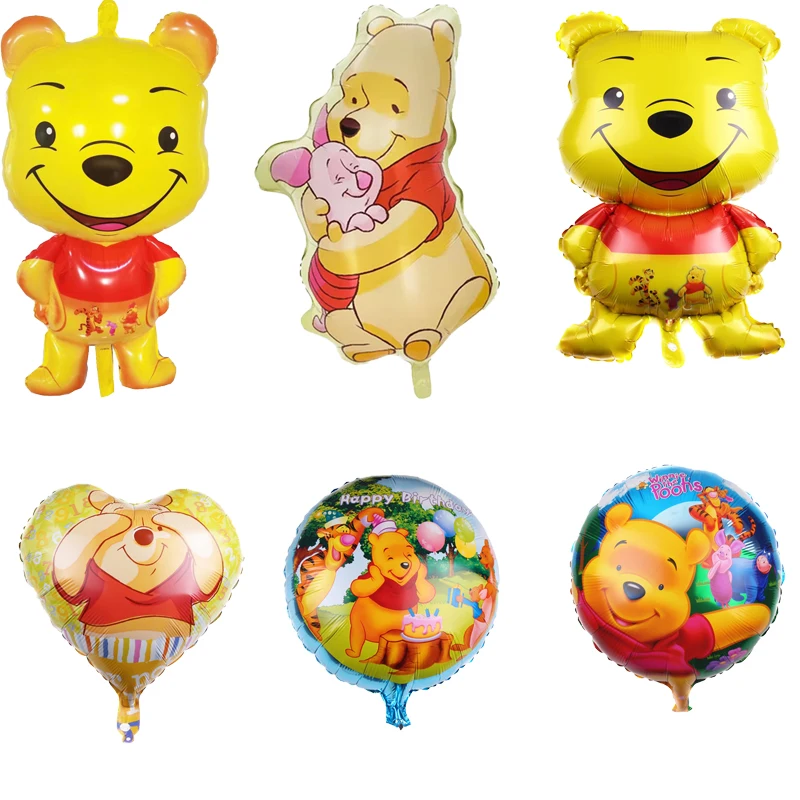 Disney winnie the poohアルミニウムフィルムバルーン、漫画の動物の形、子供のおもちゃ、誕生日パーティー