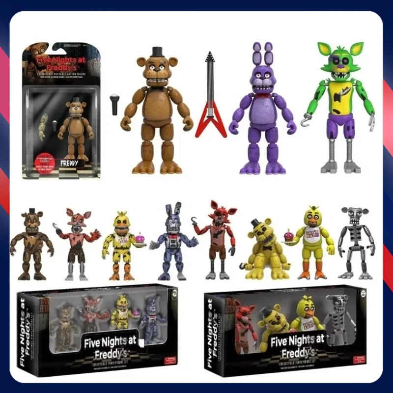 15cm FNAF Figures Freddy Bonnie Foxy Chica Fazbear Bear Action Figure PVC Collection Nightmare Fredbear Balloon Doll Model funko