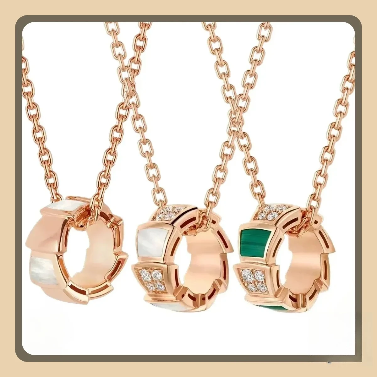 

Hot selling necklace classic fashion S925 silver snake pendant necklace with rhinestones and turquoise