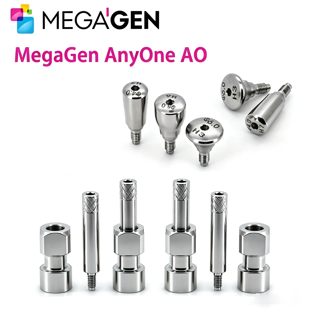 MegaGen AnyOne Dental Implant Healing Abutment Impression Coping Analog Bridge Prosthetic Titanium Screw