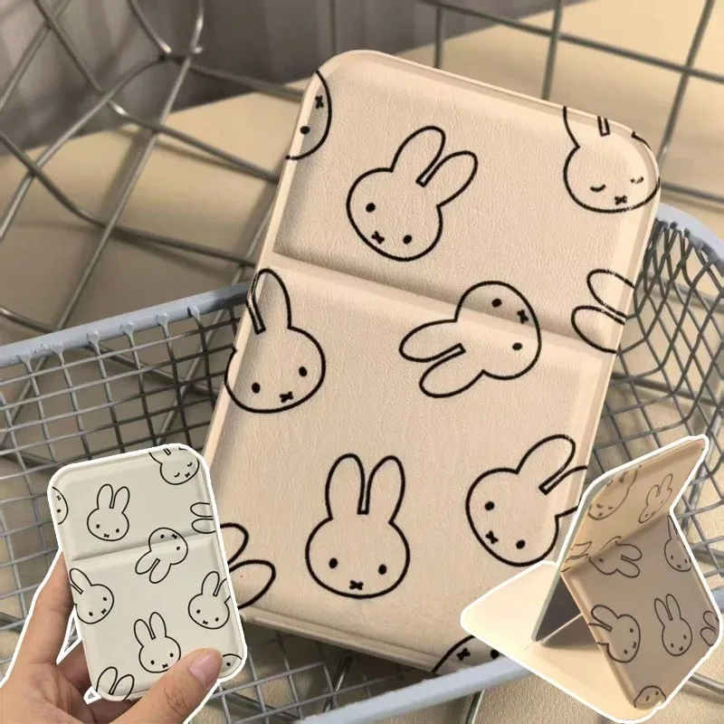 Miffy Cosmetic Mirror Compact Mini Gift Vanity Folding Creative Portable Hand Held Small Pocket Travel Makeup Mirror Accessories
