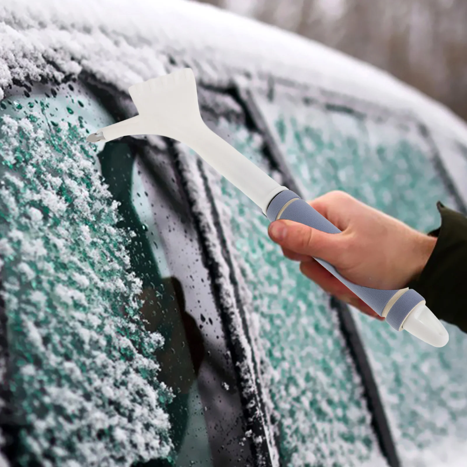 قوي سبائك الألومنيوم فرشاة الثلج مكشطة ثلج سيارة الشتاء ملحق واسعة كشط المضادة للانزلاق مقبض أداة متعددة الوظائف Suv #6